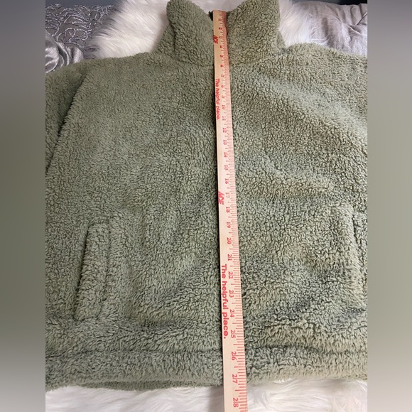 American Eagle Outfitters Sage Teddy Jacket Sz L - Picture 9 of 12